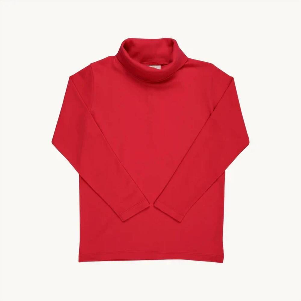 NEW THE BEAUFORT BONNET COMPANY girls tatum's turtleneck top in richmond red